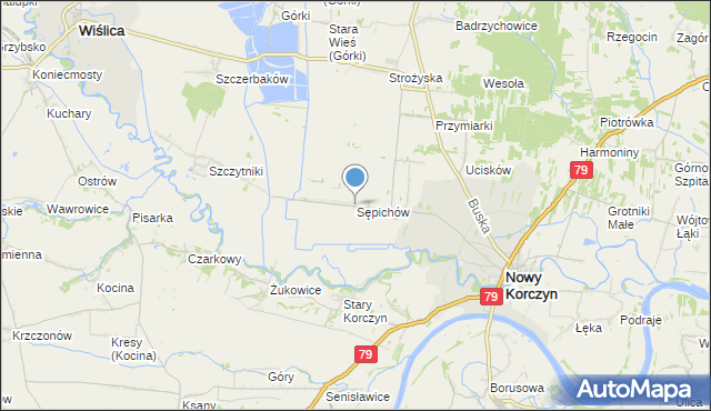 mapa Sępichów, Sępichów na mapie Targeo